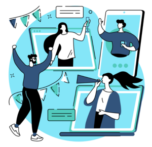 Image of two people at a flip chart